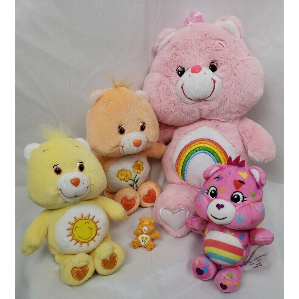 Care Bear Plush Lot 8 Vintage to Modern Tie Dye Cheer Share Friend Rainbow Color - Picture 3 of 13